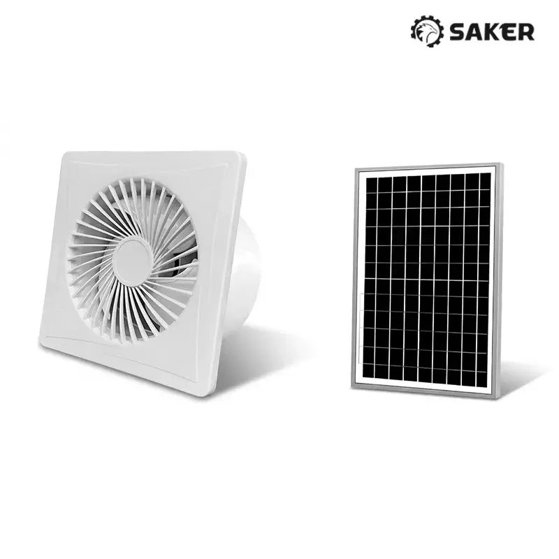 Saker Solar Powered Exhaust Fan - 25W, 430CFM High Airflow, 2600RPM Quiet Brushless Motor, Anti-Backflow Vent Fan for Shed, Greenhouse, Attic