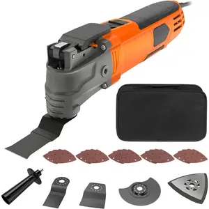 Oscillating Tool, 4.2 Amp Oscillating Multitool Kit with 5 °   Oscillation Angle, 6 Variable Speed, 31pcs Saw Accessories, Auxiliary Handle and Carrying Bag, ET-OM-500 outdoorfun