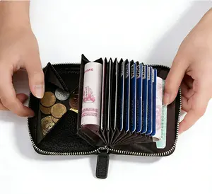 Premium RFID Blocking Card Holder Wallet - Secure Zip Around Design with Multiple Compartments for Easy Organization - Stylish Casual Style for Everyday Use