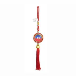 RED WOUJ Car Tassel Charm Hanging Decoration Tassel With Traditional Car Rear View Mirror