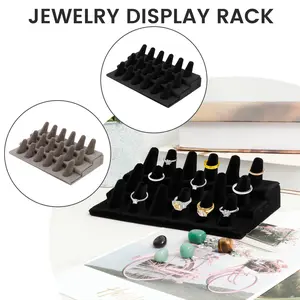 3 Tier Flocking Ring Display Stand With 18 Cone Wear Resistant Multipurpose Ring Selling Holder for Jewelry Counter Exhibition
