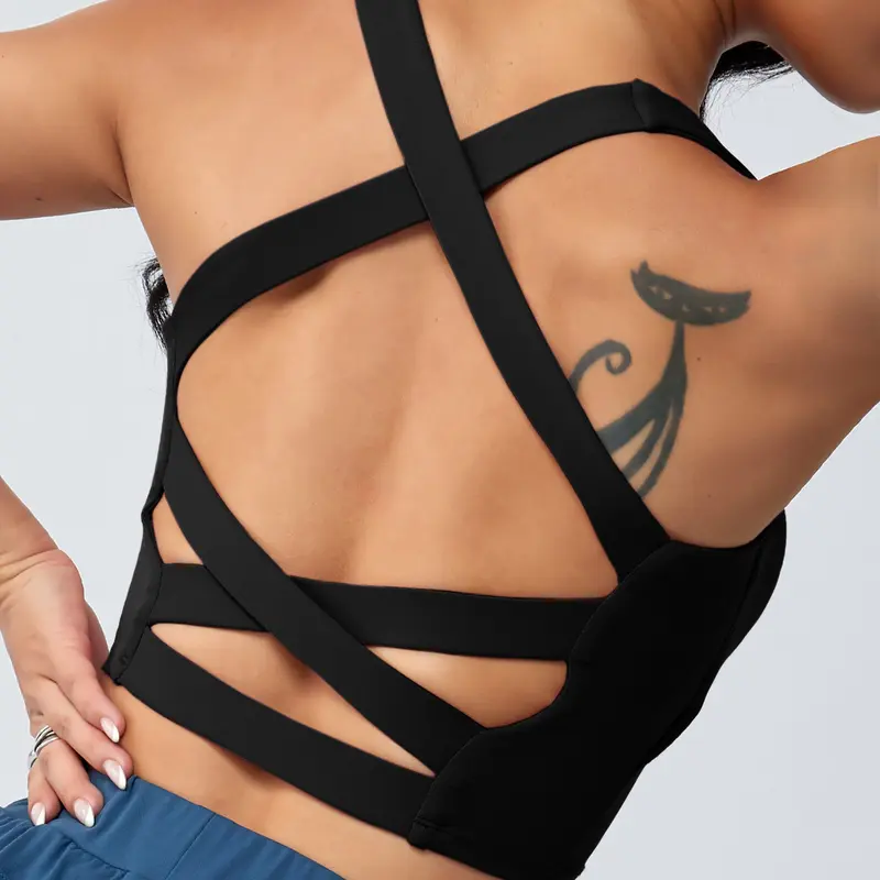 Women's Backless Crossback Yoga Vest Top, Fitness Yoga Top, Workout Tops, Sharkskin Cool Touch Fabric, Perfect for Gym Workouts, Running and Sports, Slim Fit