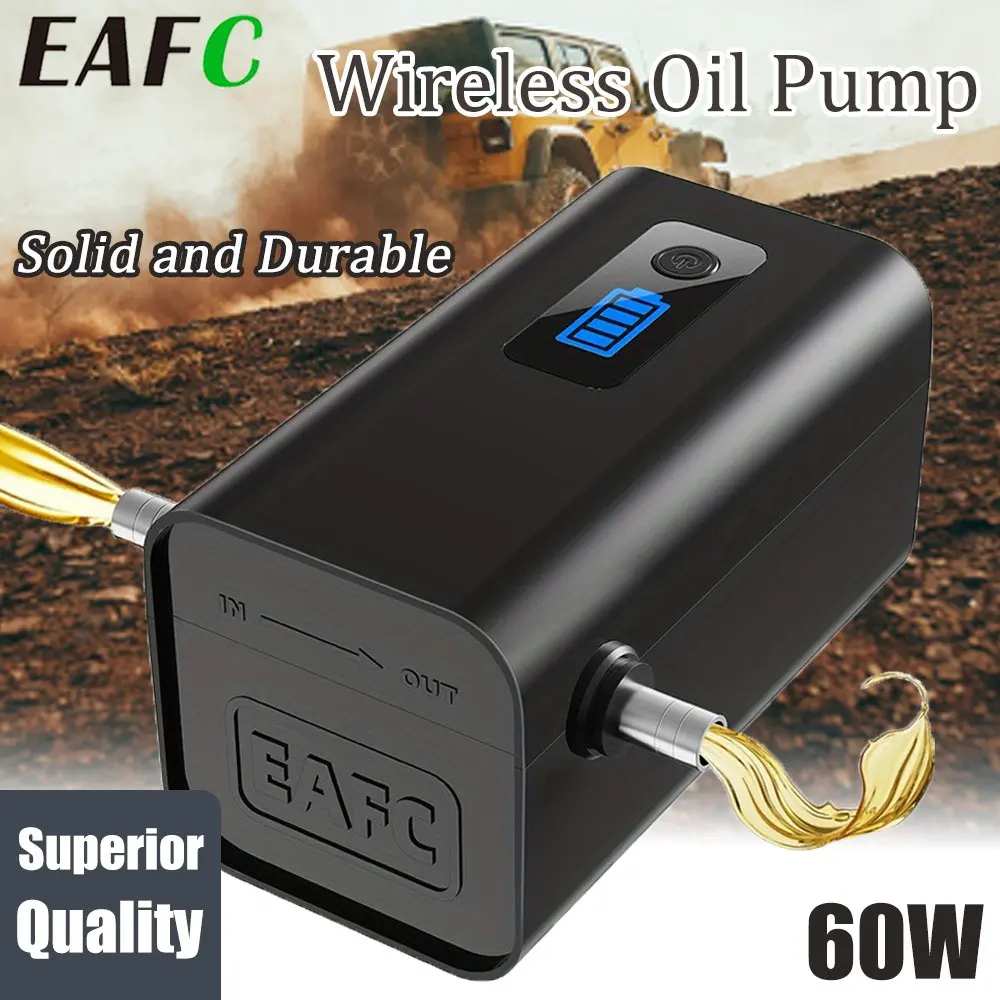 Portable 60W Wireless Oil Pump with Digital Display, Transmission Fluid Extractor, 12V Car Electric Oil Extractor Transfer Pump Oil Extractor Siphon Tool, Easily Removes Oil from Cars, Motorcycles, Rvs, Boats, Ideal for Oil Changes & Fluid Transfers