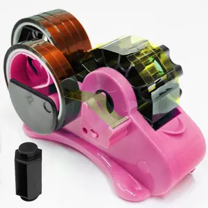 Heat Tape Dispenser Sublimation - Multiple Roll Cut Heat Tape Dispenser 1" & 3" Core Double Reel Cores Sublimation for Heat Transfer Tape, Semi-Automatic Tape Dispenser with Compartment Slots