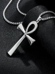 Stainless Steel Ankh Symbol Egypt Cross Pendant Necklace, Fashion Jewelry for Party, Daily Clothing Decor, Trendy All-match & Exquisite Jewelry for Birthday Gift