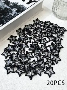 Star Shaped Hollow Out Design Hair Clip, Cute Casual Hair Accessories for Women & Girls, Simple Style Plain Color Temperament Seamless Bangs Clip for Party, Daily Clothing Barrettes Decor, Hair Clip Set