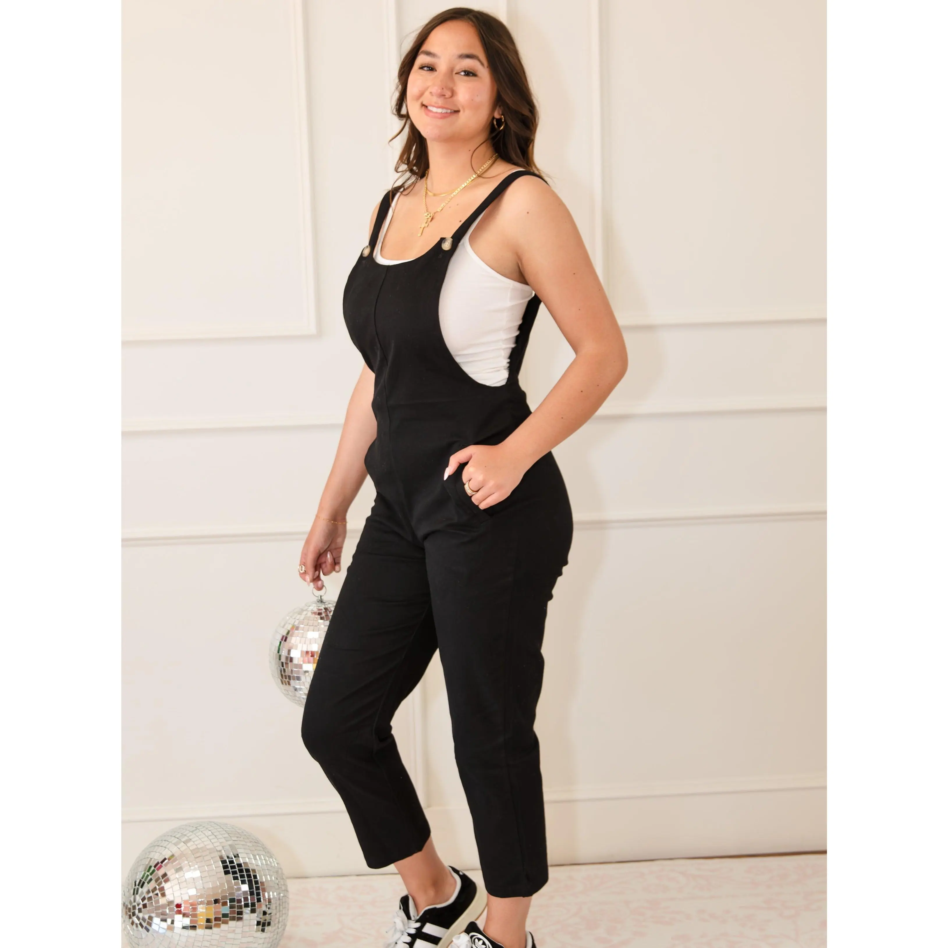 Pocketed Cropped Jumpsuit