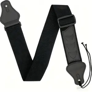 Guitar strap with 3 pick clips, guitar accessory, easy to install (black)
