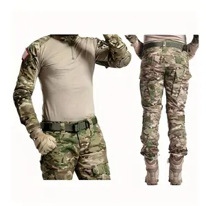 2025 new Elg New Men's Combat Tactical Uniforms Long Sleeve Fitting Amry Militray Uniforms for Men Combat Shirt and Pants Camouflage Clothing Hunting Hiking Paintball Gear