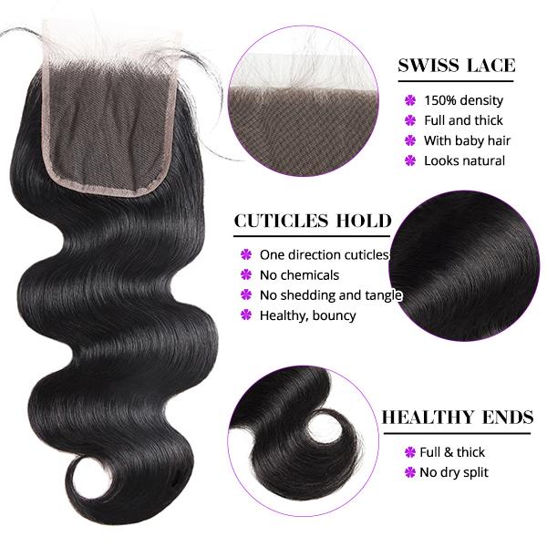 2x6/4x4 Lace Closure With Bundles 15A Grade Body Wave Bundles With Closure Virgin Human Hair extensions For Women 2x6/4x4 Lace Closure With Bundles 15A Grade Body Wave Bundles With Closure Virgin Human Hair extensions For Women
