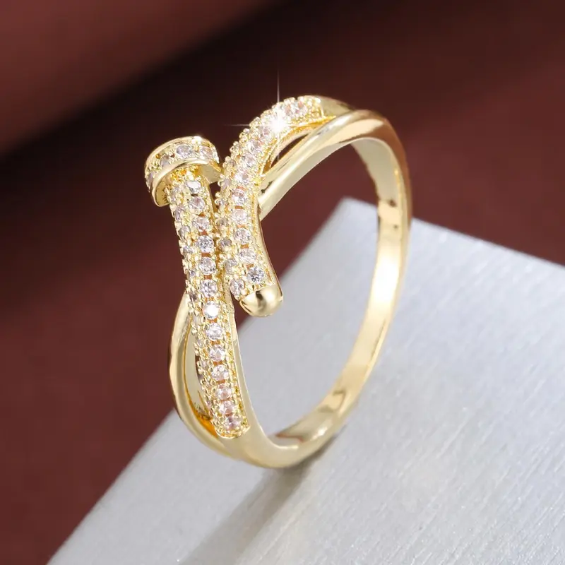 Women's Elegant Nut Design Rhinestone Decorated Ring, Beautiful Rings, Exquisite Trendy Ring, Fashionable Jewelry for Women As Gift, Geometric Design Ring, Statement Rings, Maximalist Jewelry, Copper Rings