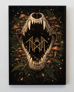 Pretty White Jaws Sleep Token Poster, Dark Aesthetic Band Wall Art, Alternative Metal Music Print for Bedroom Decor