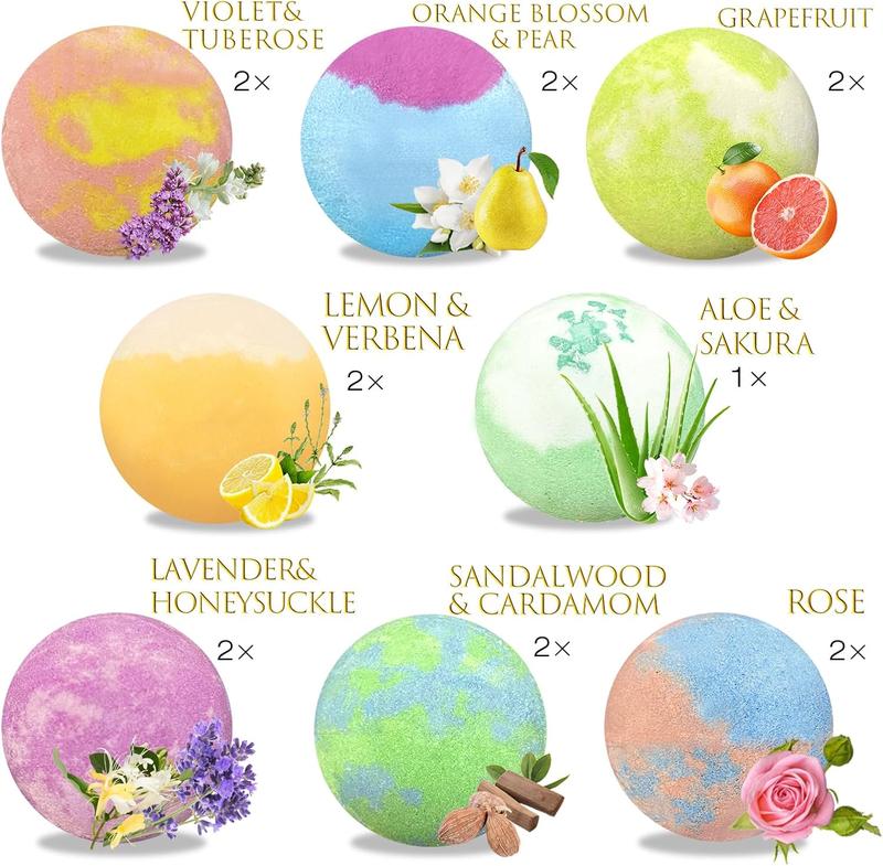 Bath Bombs for Women Gift Set, 15 Pcs Handmade Bubble Bathbombs, Shea & Coco Butter Dry Skin Moisturize, SPA Relaxing Gifts for Women & Men, Her, Girls, Wife, Birthday