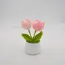 Crochet Tulip Flower Potted Plant Ornament, Handmade Knitted Tulip Flower Ornament, Home & Car Decor, Artificial Potted Flower, Artificial Flower Decorations, Artificial Floral Ornaments, Fake Floral Decor, Decorative Flowers