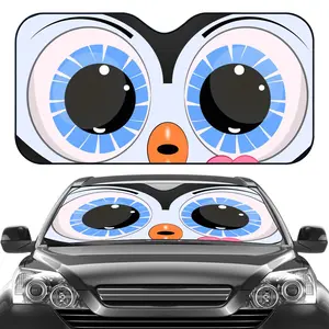 Sun Protection 1pc Cute Penguin-Shaped Windshield Sunshade for Car Foldable Sunshade Cover Easy to Install Universal UV Protection Heat Dissipation Automotive-Interior Accessories