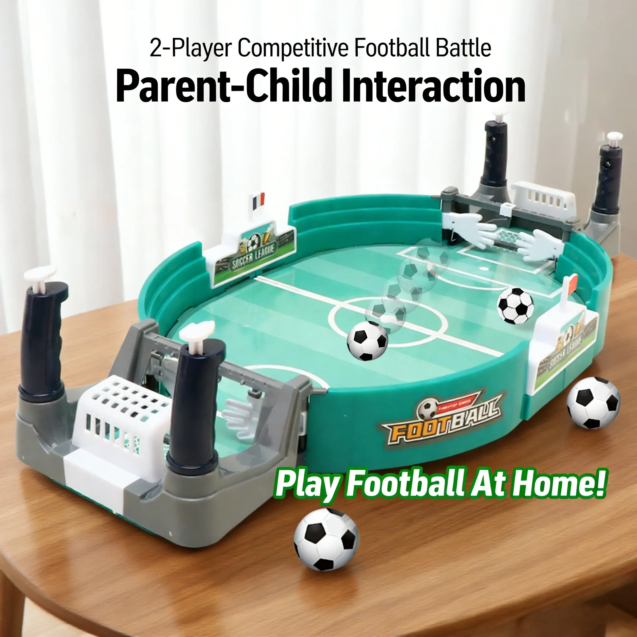 Tabletop Soccer Game Dual Player Desktop Football Machine Competition Table for Kids Ages 3-10, Boys' Fun Toy, Interactive Play