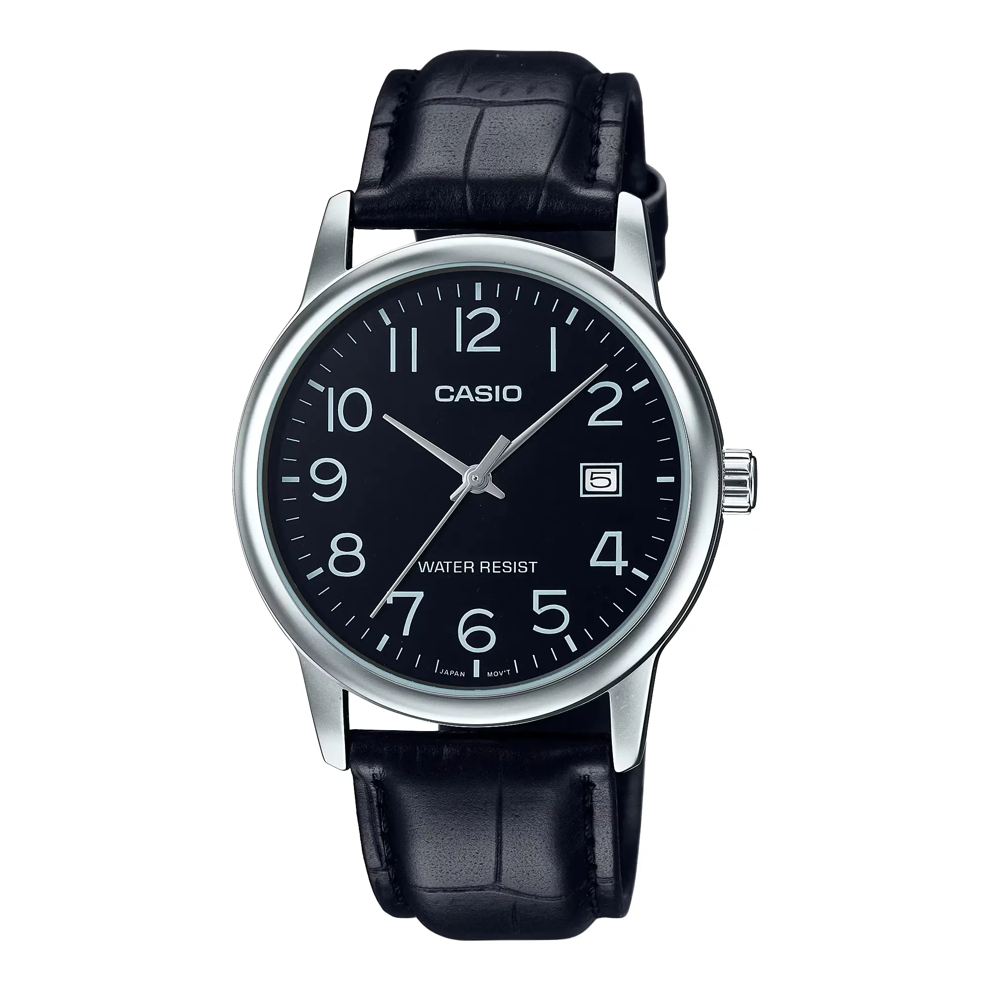 Casio Men’s Classic Black Dial Analog Watch with Leather Strap - MTP-V002L-1BUDF