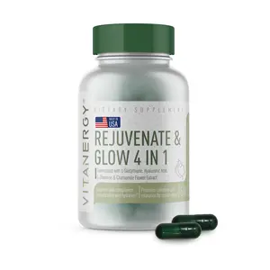 Vitanergy Beauty Sleep & Skin Glow 4-in-1 Nighttime Radiance Support with L-Glutathione Hyaluronic Acid L-Theanine & Chamomile Vegan USA Supplement for Health Care Fitness