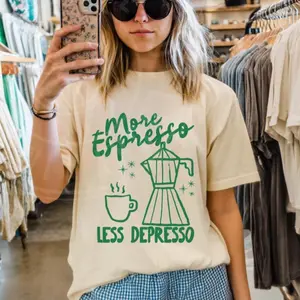 More Espresso Less Depresso Unisex Garment-Dyed T-shirt