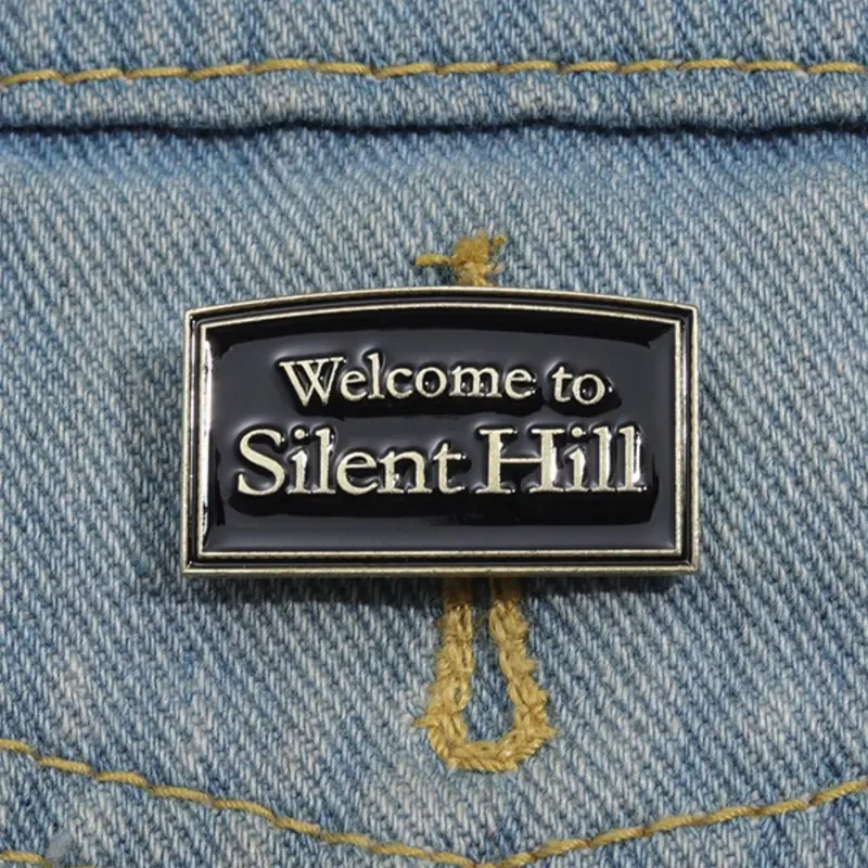 Welcome To Silent Hill Brooch, Fashion Alloy Badge, Emblem Badge Decoration for Backpack & Jeans, Enamel Pin, Lapel Pin Suitable for Backpacks, Jeans, Scarves, Hats Decoration, Men Accessories, Brooch Pins