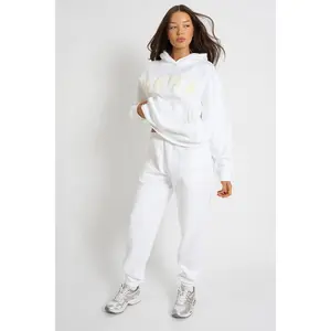 Kaiia Logo Cuffed Joggers Cream