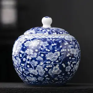Lotus Vine Chinoiserie Tea Canister