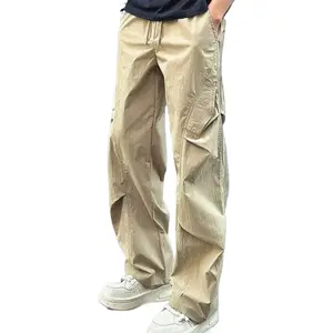 Kyn Apparel Men's Lightweight Cargo Parachute Pants Casual Loose Fit Straight Leg Quick Dry Streetwear Trousers