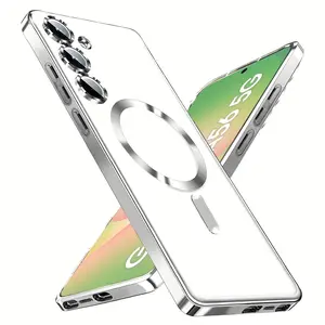 Luxury Magnetic Protective Case compatible with Samsung compatible with Galaxy A57 A37 A27 A17 A56 A55 A54 A36 A35 A34 A26 A25 A16 A15 A14 A06 A05 A05S 4G/5G, Glitter Plating Cover Clear Soft Protection