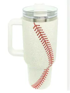 30 oz Baseball Rhinestone Tumbler, Kitchenware Drinkware Water Bottle, Water Bottles, Bottles