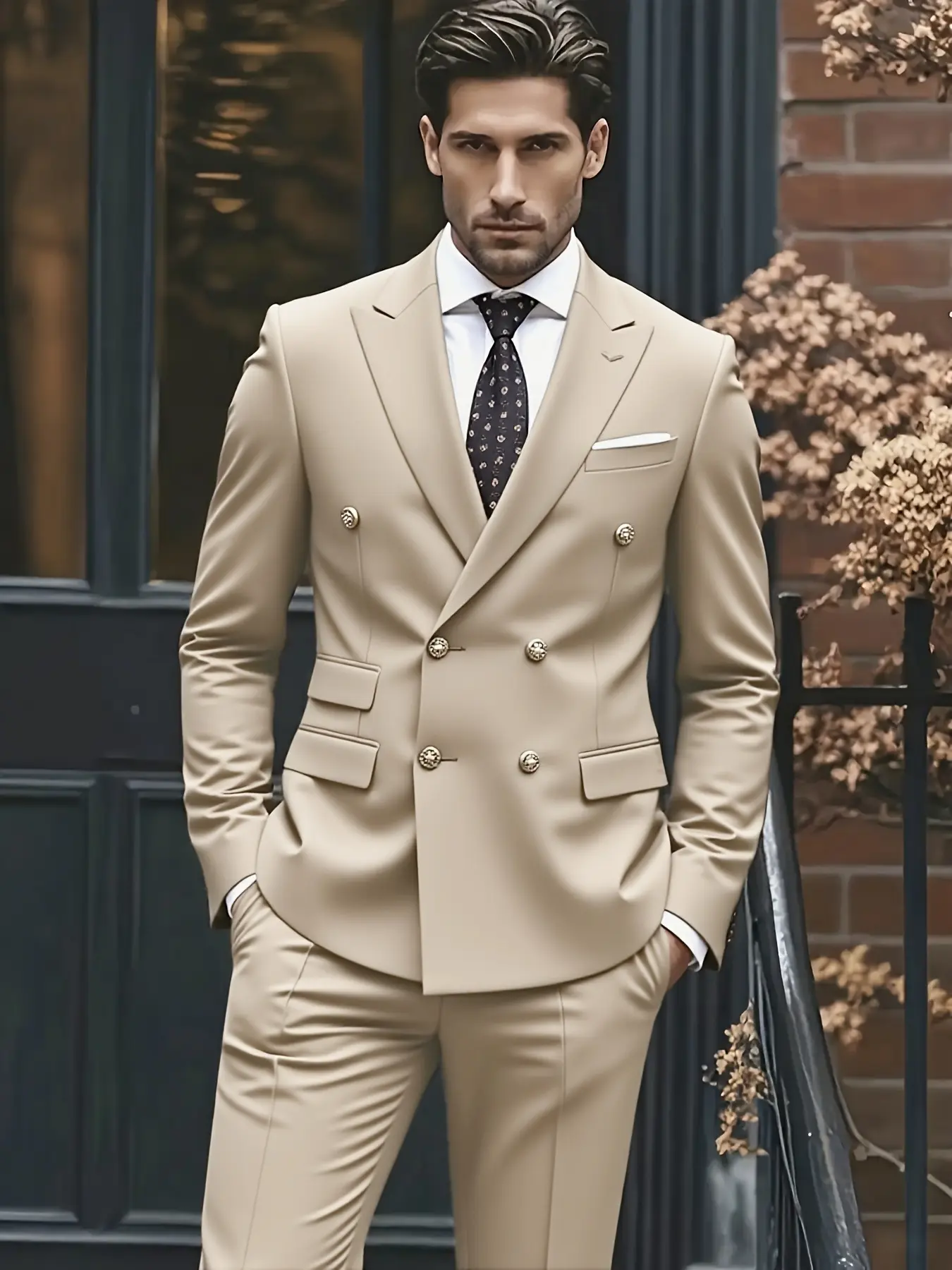 Men'S Formal Suit Two-Piece Set, Single Button Blazer and Pants, Suitable for Interviews, Business Professional Occasions, and Daily Casual Parties