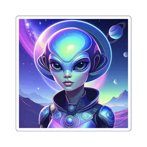 Galactic Alien Stickers - Magical Decor for Laptops, Water Bottles, Journals, Gifts, Fantasy Lovers