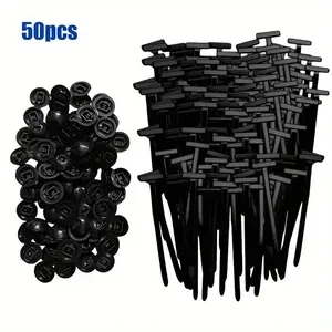 50pcs Hebilla De Nylon Resistente - Sujeciones Autoblocantes Negras Para Reparación Automotriz, Gestión De Cables Y Retención De Parachoques (3.54 Pulgadas, Herramientas Multiusos Para Autos) - Vibe Shop