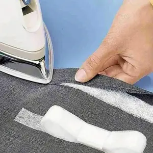Double-Sided Hot Glue Lining Roll, Polyester Non-Woven Fabric, Easy Iron-On Application, Ideal for DIY Patchwork & Clothing Customization