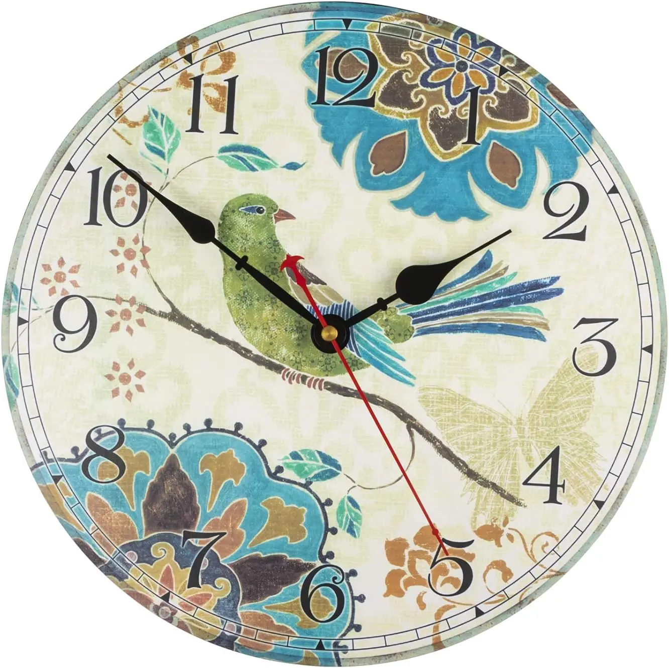 12-Inch Retro Decorative Frameless Wooden Wall Clock - Silent Battery-Operated Quartz, Lavender-Infused, Mechanical, Copper Set Clock Needle, French Country Home Decor for Living Room, Ideal Housewarming Gift