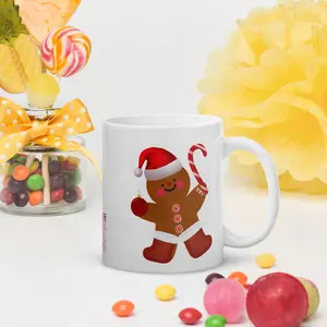 Gingerbread Man custom White glossy mug