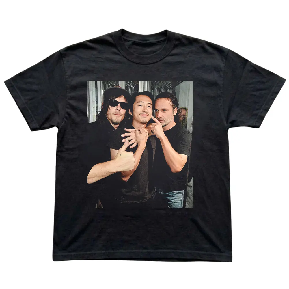 The Walking Dead Cast T-shirt, Daryl, Glenn, Rick Graphic Tee, TV Show Inspired, Unisex Casual Shirt, Vintage Style, Gift for Men, Gift for Women, Crew Neck T-shirt, Trending T-shirt