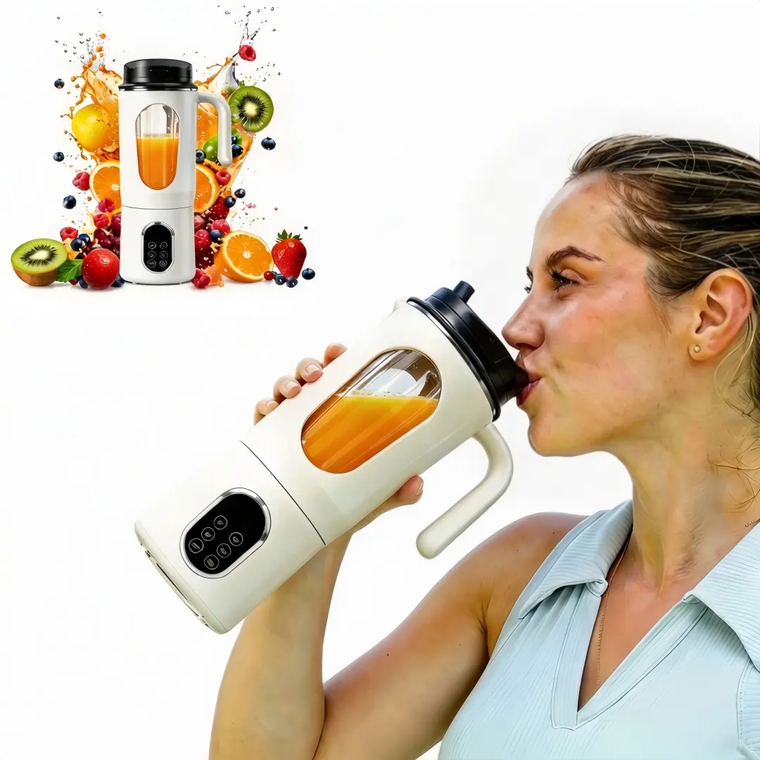 Portable Blender with Handle, Cordless, 580ML. Vessel, Personal Blender-for Shakes & Smoothies, BPA Free, Leakproof-Lid & Sip Spout, USB-C Rechargeable & Self Cleaning