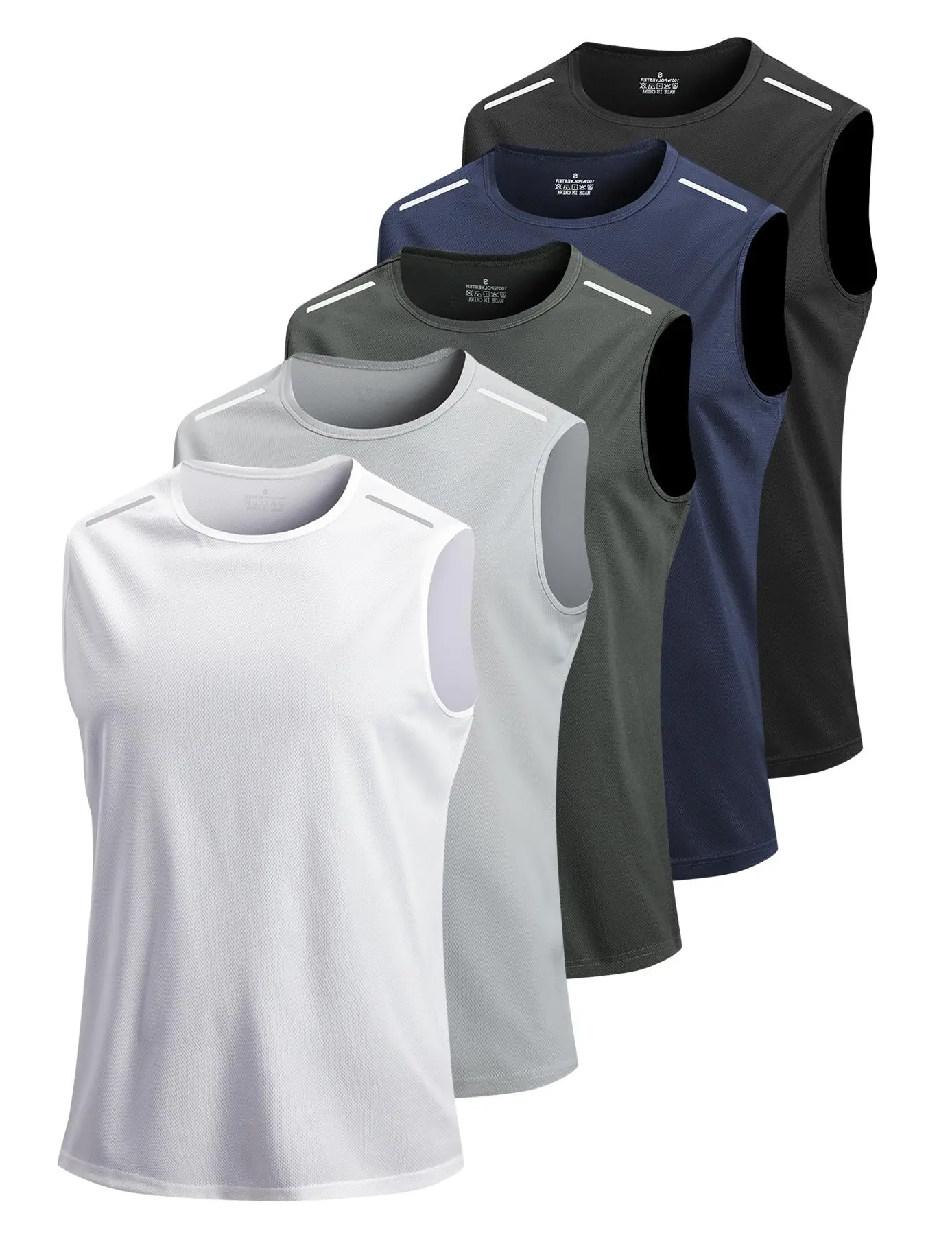 Men's Solid Color Sleeveless Tee, Regular Fit Sporty Round Neck Top, Men's Top for Gym Workout Running