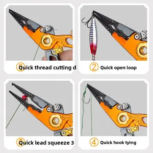 Fishing gear, fishing supplies, lure pliers, hook remover, multi-functional hook pliers, hook tying pliers, fishing tools, fishing scissors