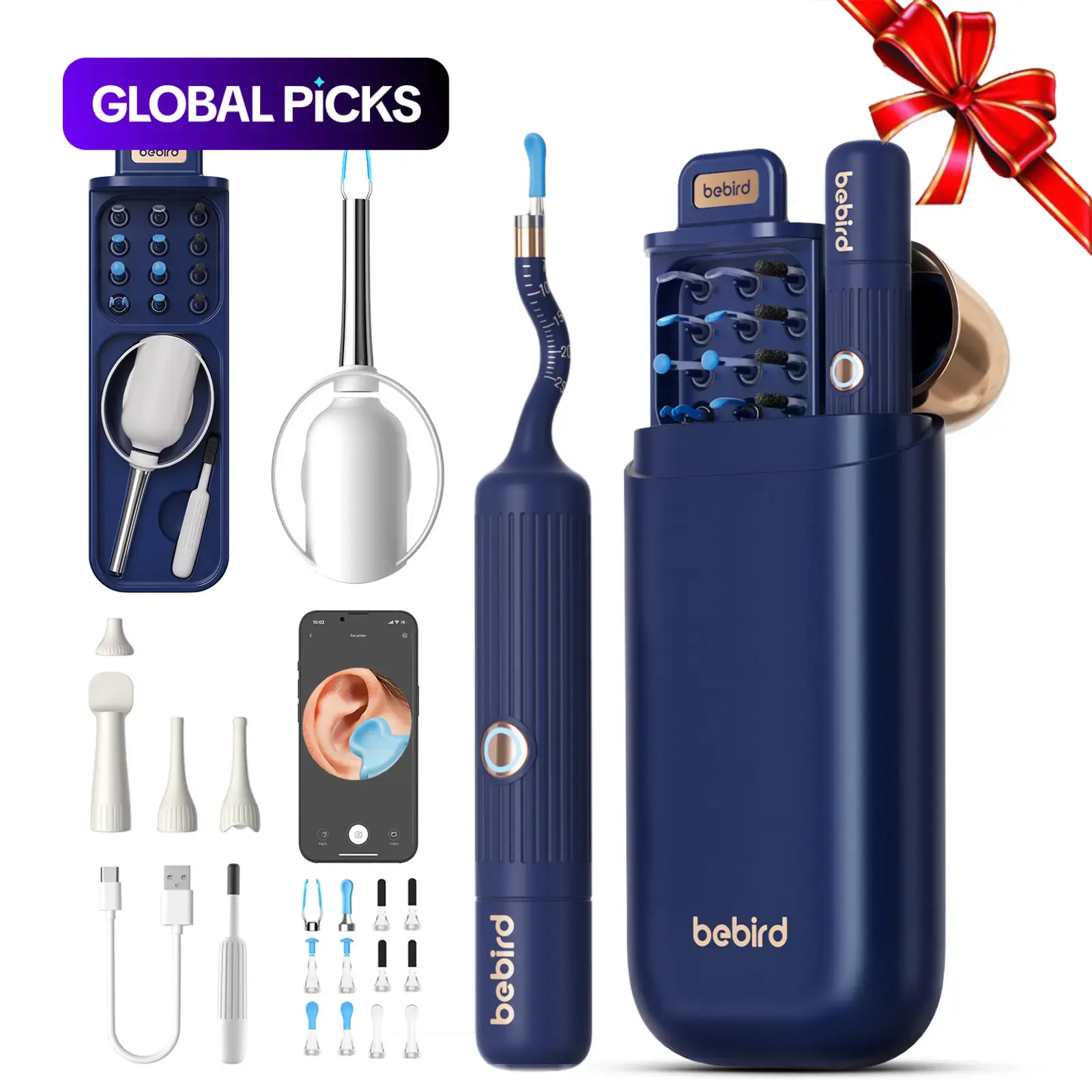 Smart Ear Cleaning Tool, 1 Box Ear Wax Removal Kit with 12 Replacement Tips, Portable Ear Wax Cleaner, Ear Canal Cleaner, Wax Remover For Ears #GLOBAL PICKS