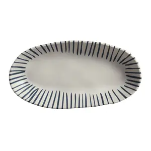Porto Brasil Porto Brasil Decorated Modern Stripe Stoneware Serving Platter - Set of 4