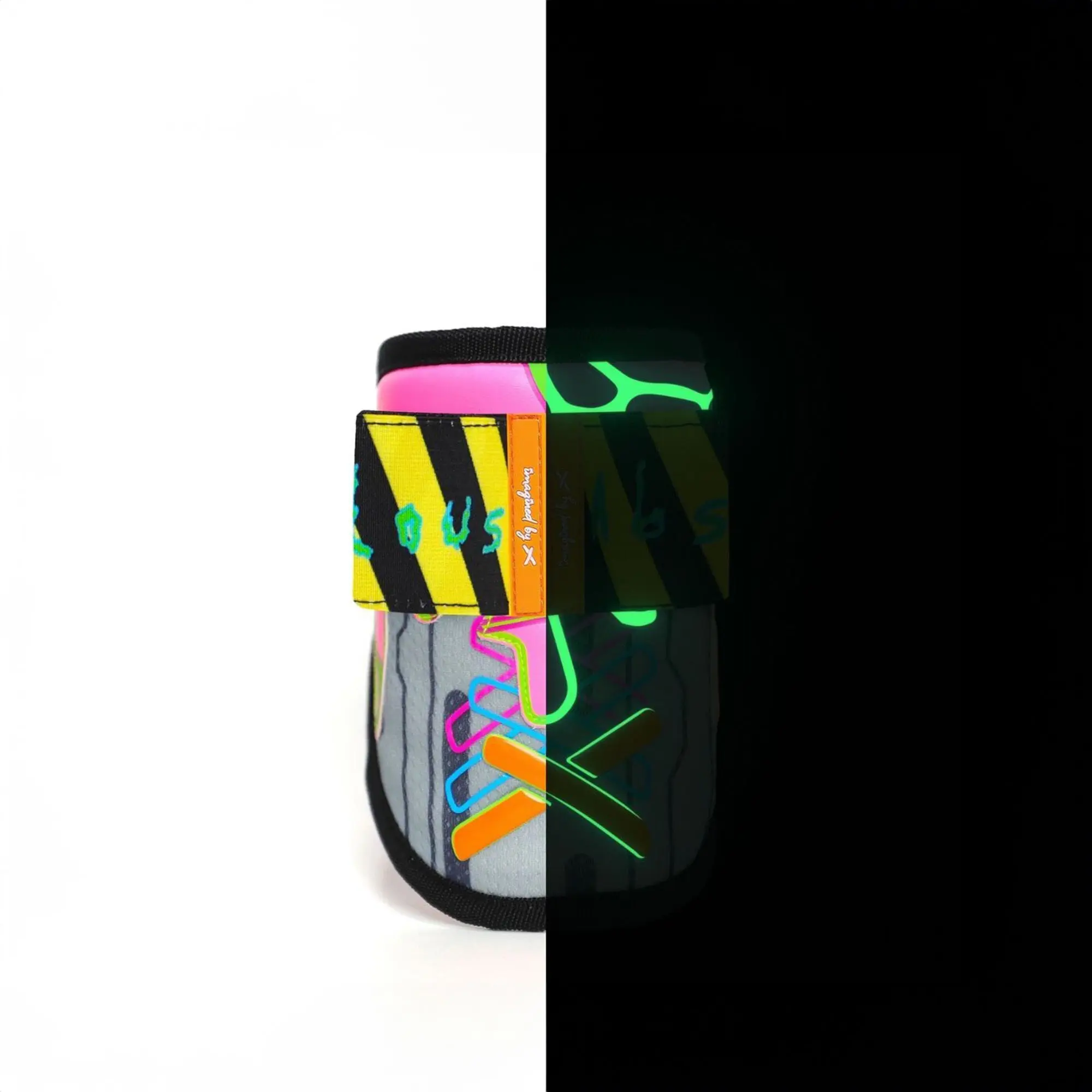 Baseball/Softball Elbow Guard in Vegan Leather, Out of This World Design with Glow-in-the-Dark Alien Cells and Dual Layer Mesh, Glow-In-Dark, Standard/Youth