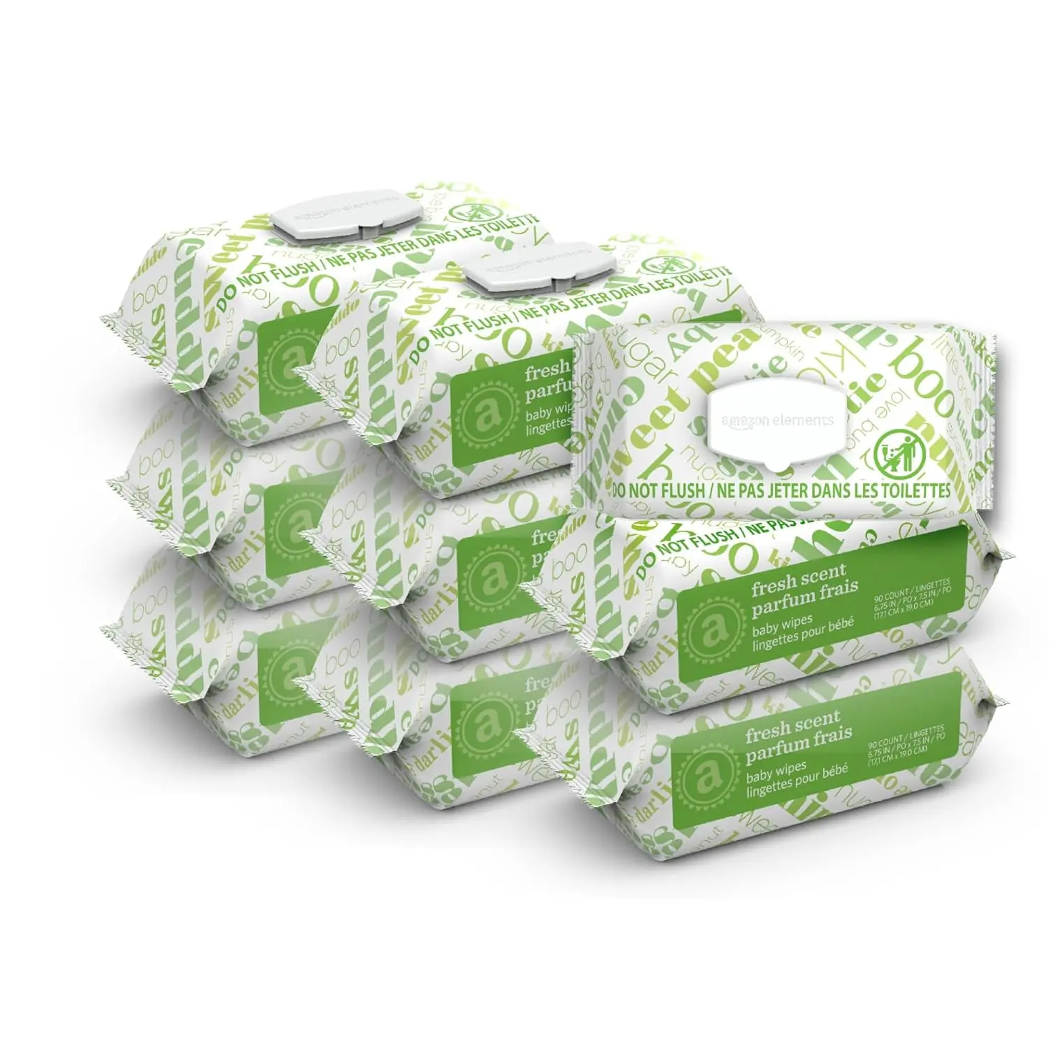 Baby Wipes, Fresh Scent, Alcohol Free with Cucumber and Aloe, Soft Gentle Disposable Wipes for Baby Care and Everyday Cleaning, 9 Flip Top Packs, 810 Total Wipes, Moisturizing Sensitive Skin Formula