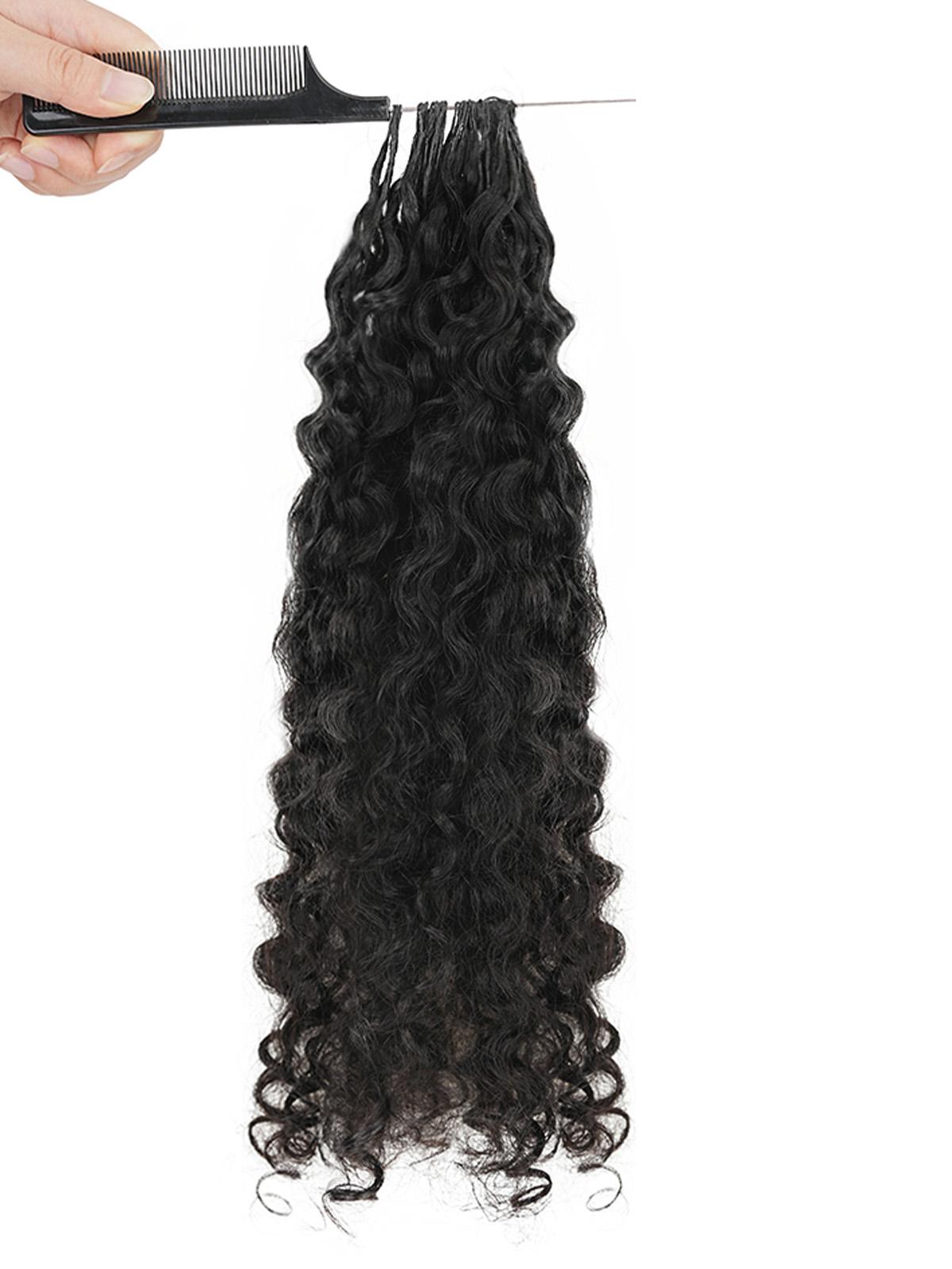 [Lowest Price] Mihugass 100% Crochet Human Hair Burmese Curly Wave Pre Separated Miracle Knots Hair Bundles 50g/Pack Feather Crochet Human Hair Extensions Curly & Water Wave Textures with Crochet Hook Natural Black