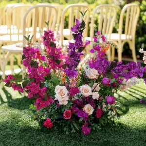9PCS Bougainvillea Artificial Flowers 31" Long Stem Faux Silk Bougainvillea Branches Fake Hanging Flowers Vines for Wedding Arch Wall Outdoor Home Decoration