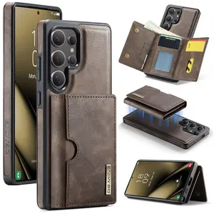 Two-In-One Magnetic Wallet Phone Case for Samsung S26/s25/s24/s23/s22/s21 Series, Anti-Drop PU Leather, Card Holder & Stand, Wireless Charging