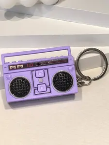 Classic Radio Retro Tape Recorder Trendy Cute Keychain for Bags, Mini Recording Pendant Gift for Men Women Couple, Fun Vintage Accessory