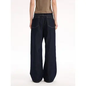 Unisex Blue Selvedge Jeans - Classic Relaxed Straight Fit 3059 Camouflage Drawstring Casual Pants