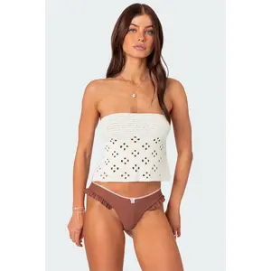 Niki Crochet Strapless Top