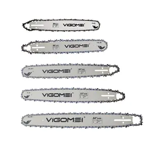 16/18/20/22/24 Inch Chainsaw Chain & Guide Bar Replacement Kit (2PCS Chains, 1PC Guide Bar) VIGOMEI  3/8" Pitch Hardened Steel, Sharp Ice-Cutting Edge, Durable Wear-Resistant for Tree Cutting, Logging
